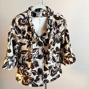 ECI Jacket Floral Print w/ Hem and Button Detail, Perfect Condition